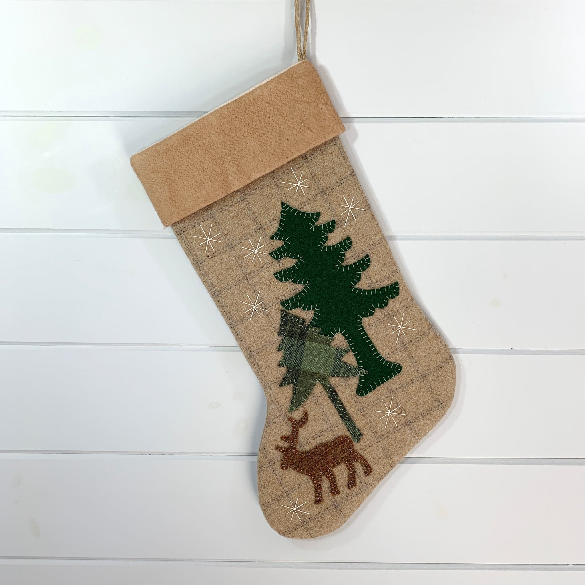 Personalized Rustic Christmas Stocking - Away Up North