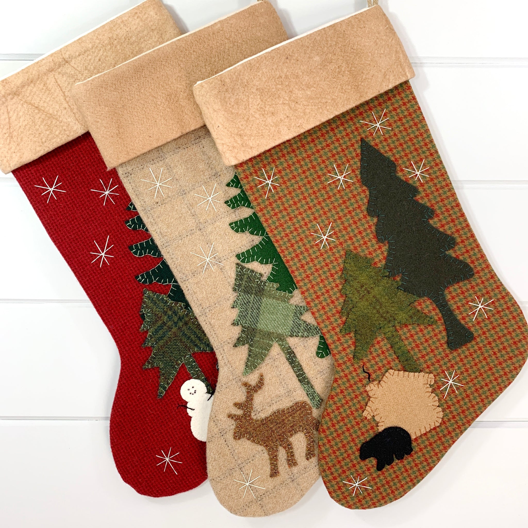 Elk Village Santa Needlepoint Christmas Stocking – The Well