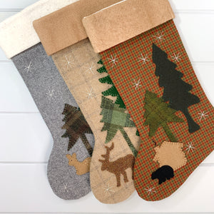 Rustic Woodland Baby Deer Christmas Stocking