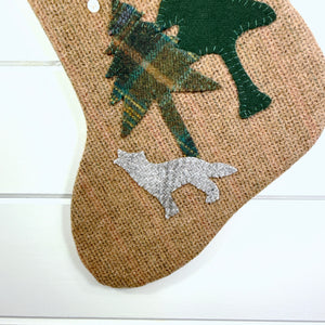 Rustic Wolf Christmas Stocking