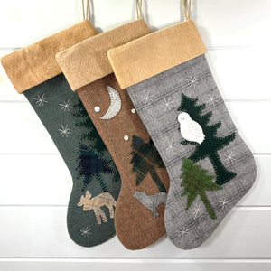 Rustic Wolf Christmas Stocking