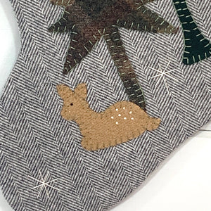 Rustic Woodland Baby Deer Christmas Stocking