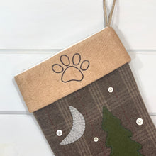 Paw Print Woodland Christmas Stocking