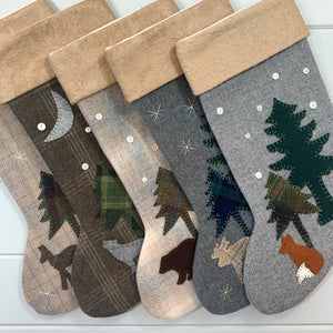 Paw Print Woodland Christmas Stocking