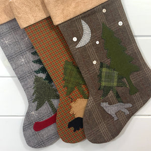 Rustic Wolf Christmas Stocking