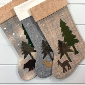 Woodland Deer Christmas Stocking