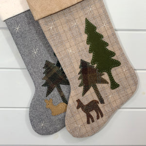 Woodland Deer Christmas Stocking